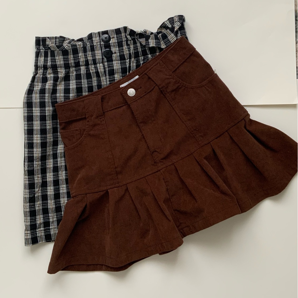 2 SKIRT BUNDLE - Forever 21/ ARDENE Brown and Black Plaid Skater Skirt Set